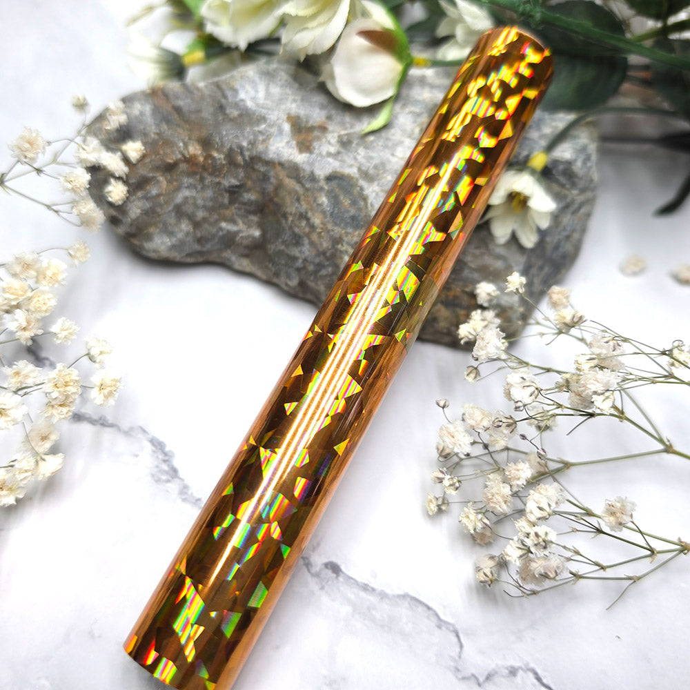 Holographic transfer foil roll, Golden Prism