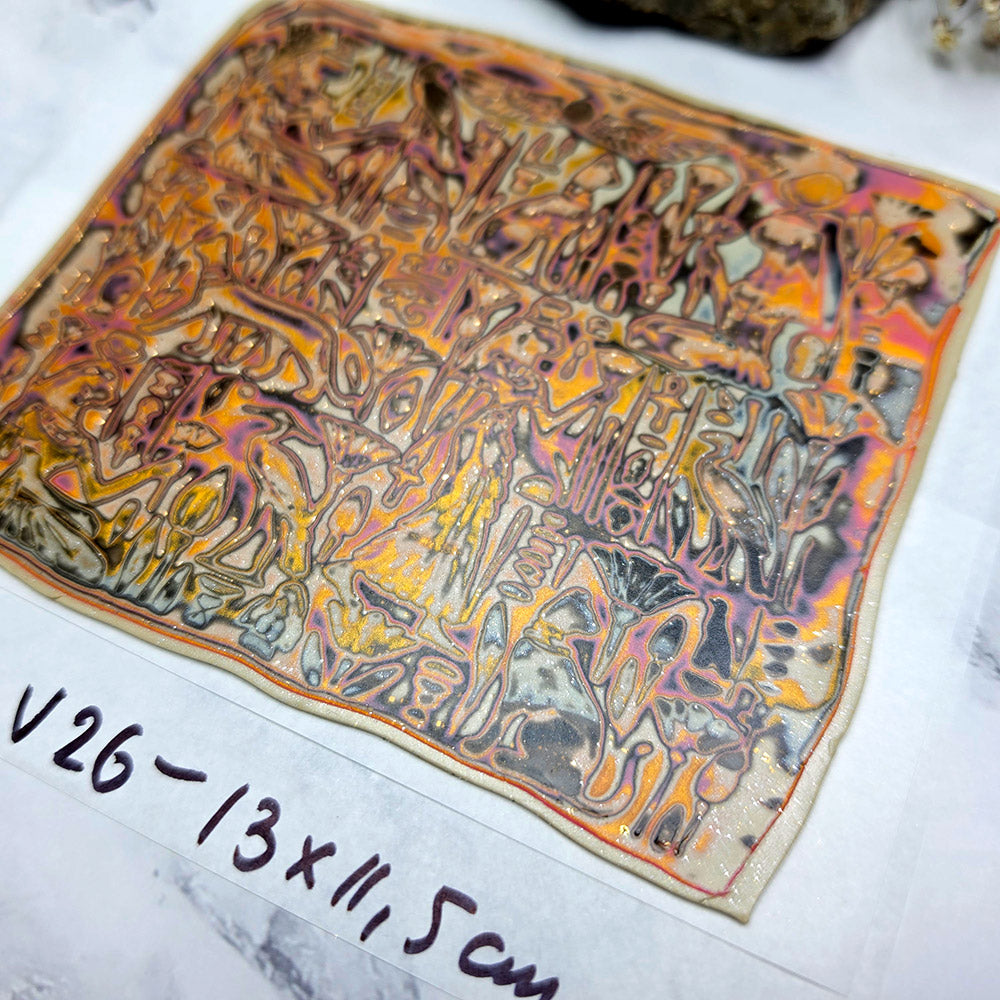 Raw polymer clay veneer sheet, Vintage Botanical Garden