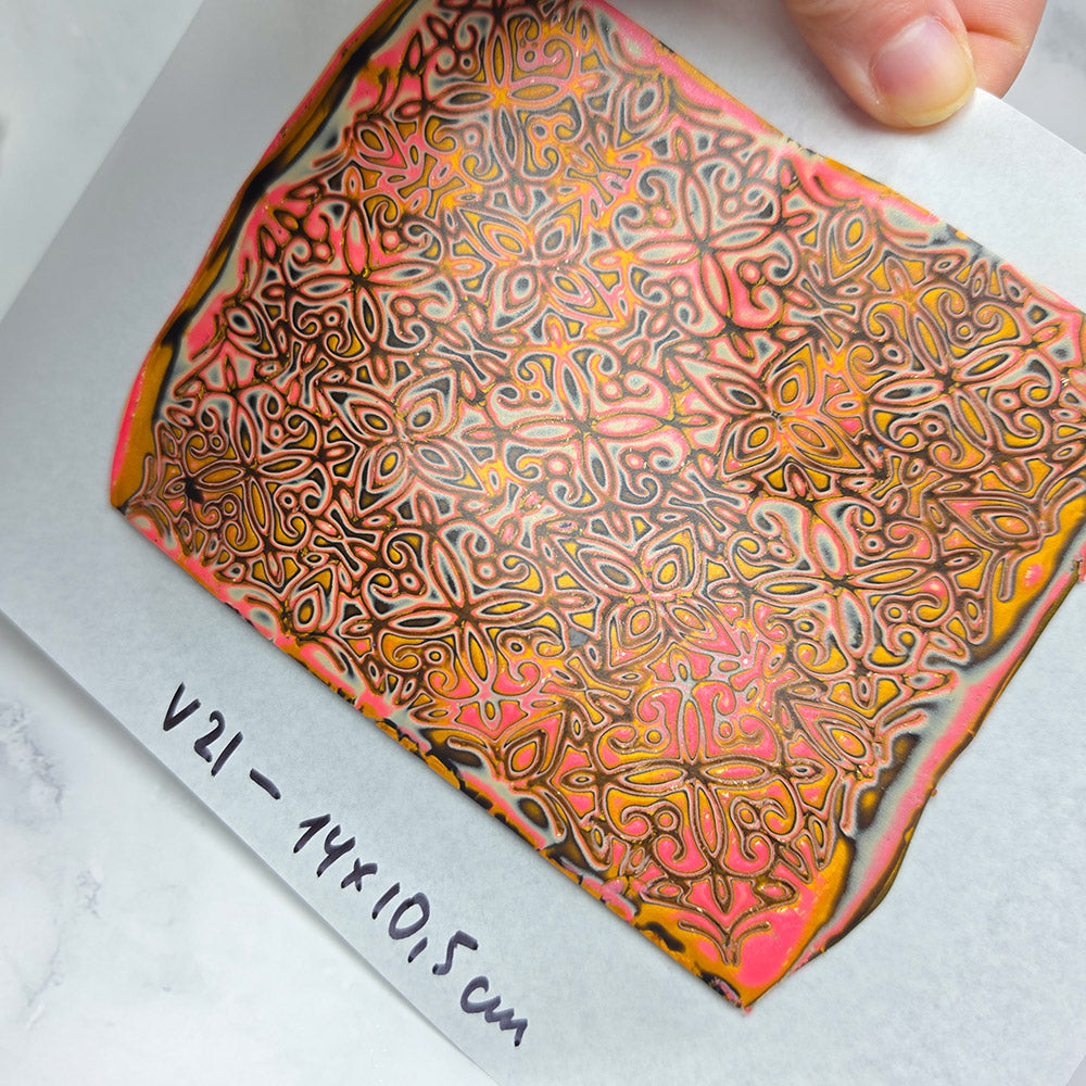 Raw polymer clay veneer sheet, Vintage Pink Lace
