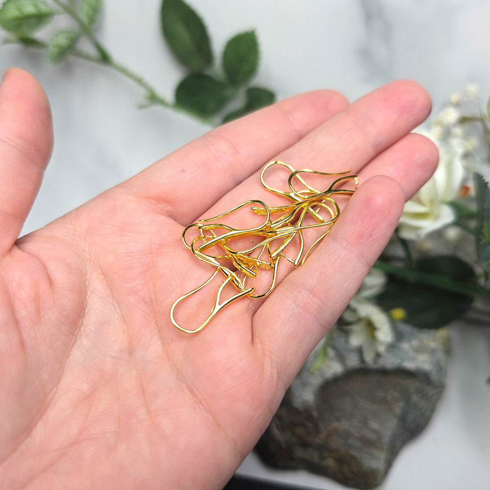 Gold-plated pinch bail French ear wires, 5 pairs