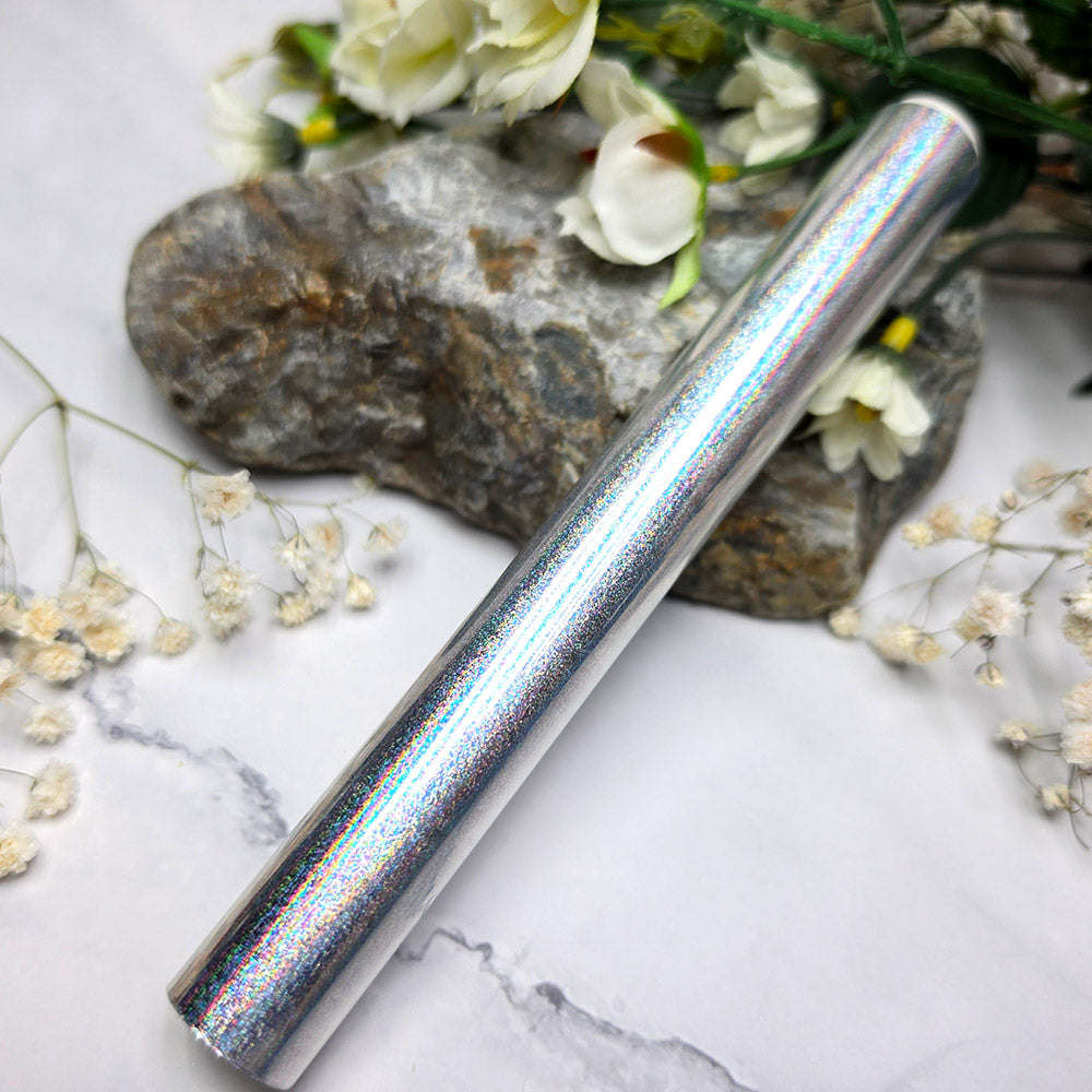 Holographic transfer foil roll, Silver Rainbow Shimmer