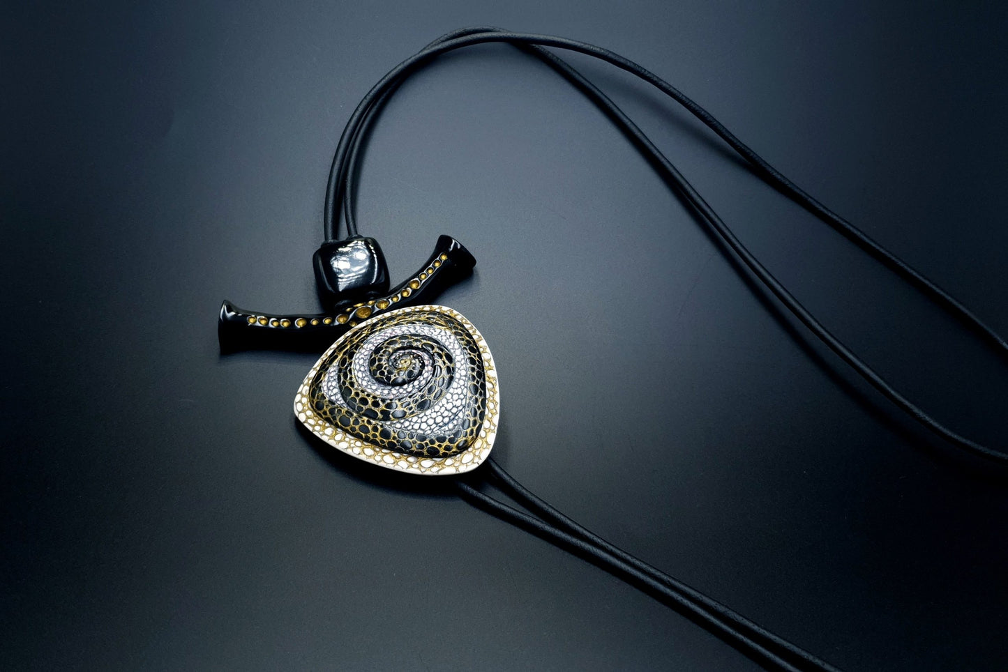 Yin-Yang Swirl Pendant - Triangle Style Pendant SweetyBijou Jewelry