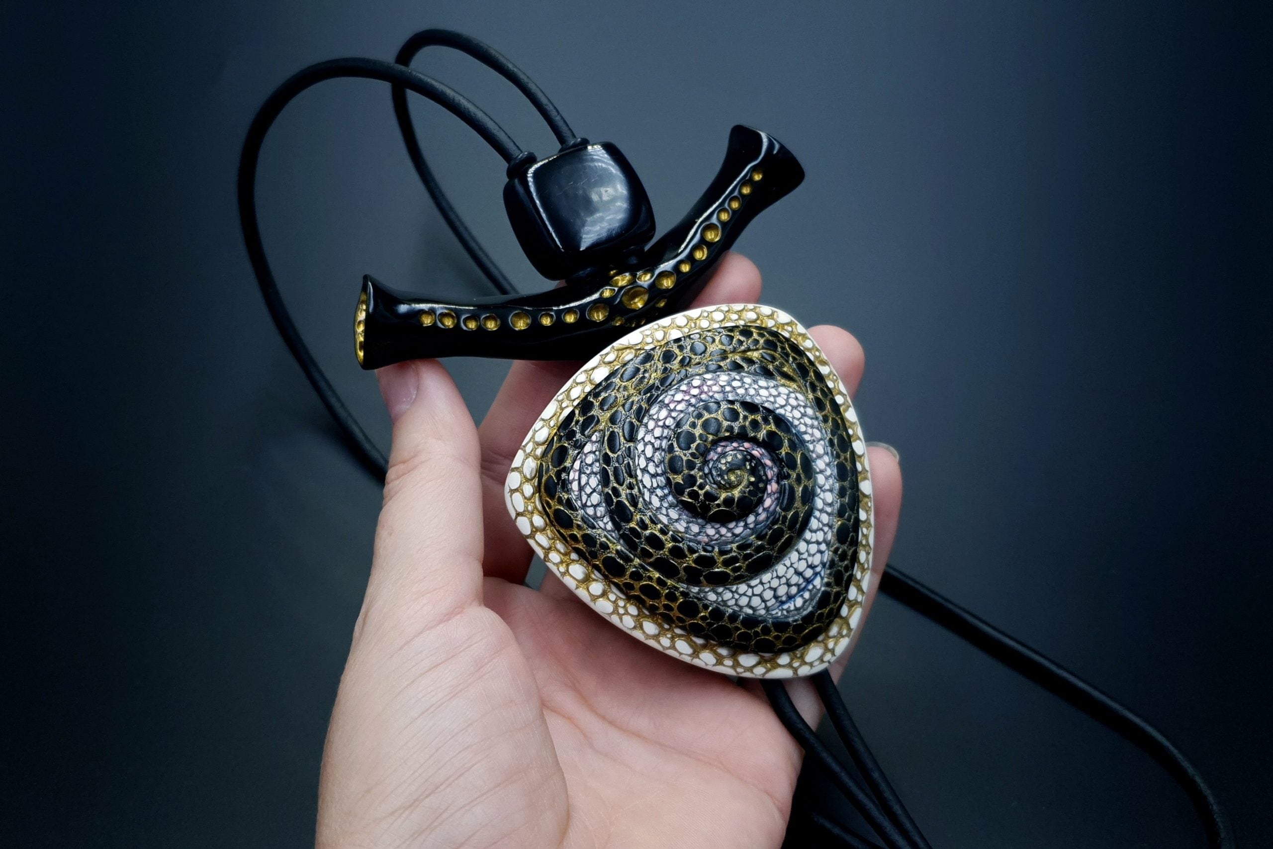 Yin-Yang Swirl Pendant - Triangle Style Pendant SweetyBijou Jewelry