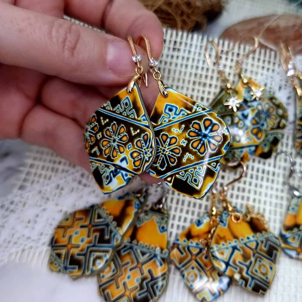 Ukrainian Motifs Earrings #7 Earrings SweetyBijou Jewelry Default Title