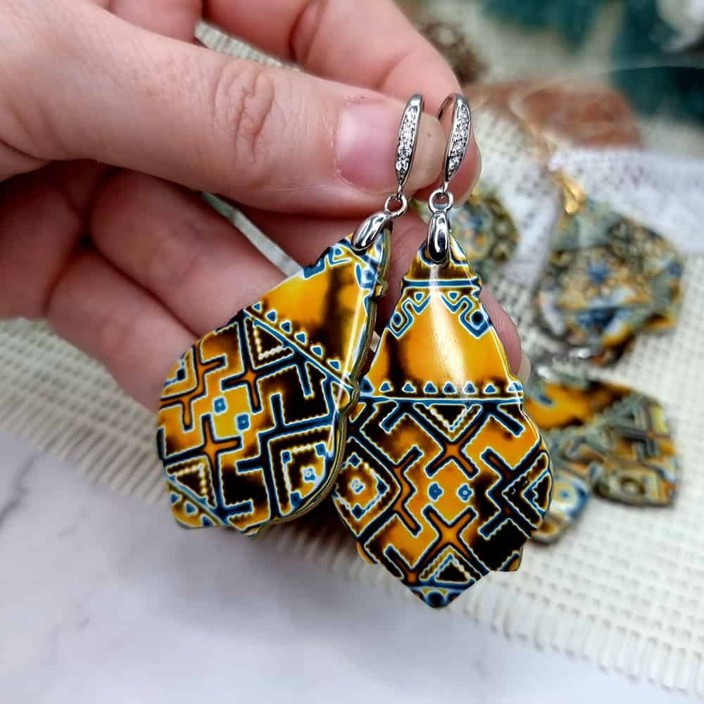Ukrainian Motifs Earrings #8 Earrings SweetyBijou Jewelry Default Title