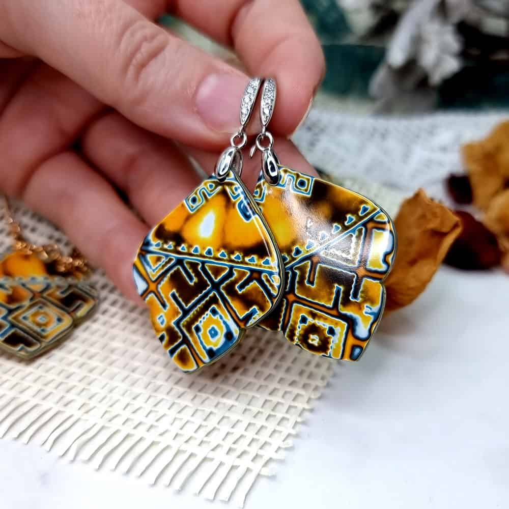 Ukrainian Motifs Earrings #10 Earrings SweetyBijou Jewelry
