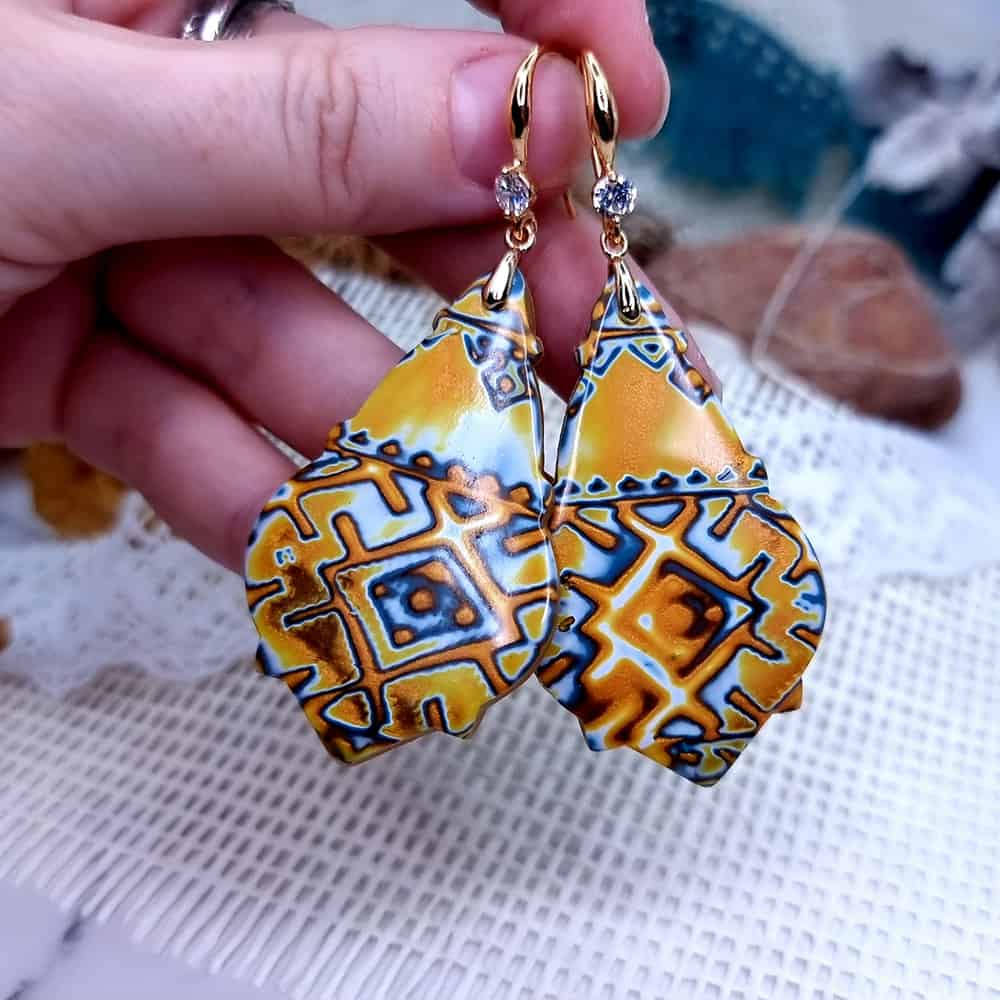Ukrainian Motifs Earrings #3 Earrings SweetyBijou Jewelry