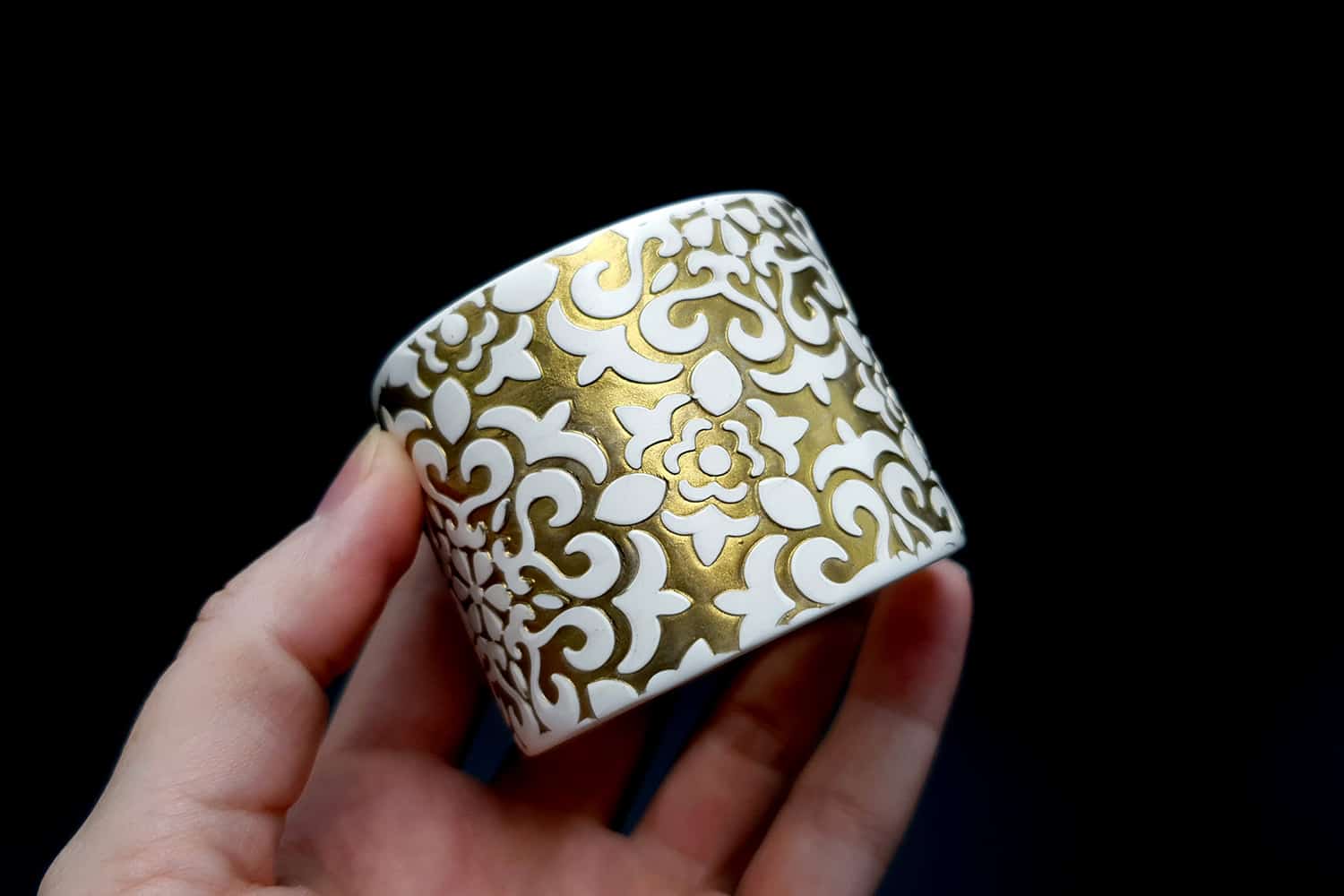 White&Gold Polymer Clay Bracelet Bracelet SweetyBijou Jewelry