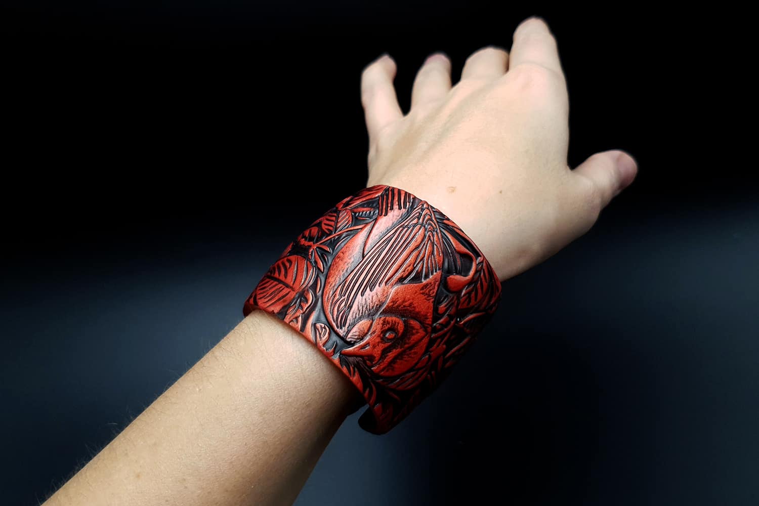 Bracelet "Red Wood" Polymer clay Bracelet SweetyBijou Jewelry