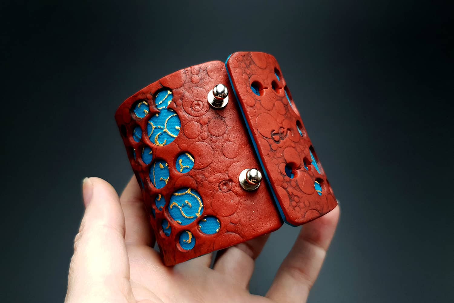 "Blue Flower" Polymer clay Bracelet Bracelet SweetyBijou Jewelry