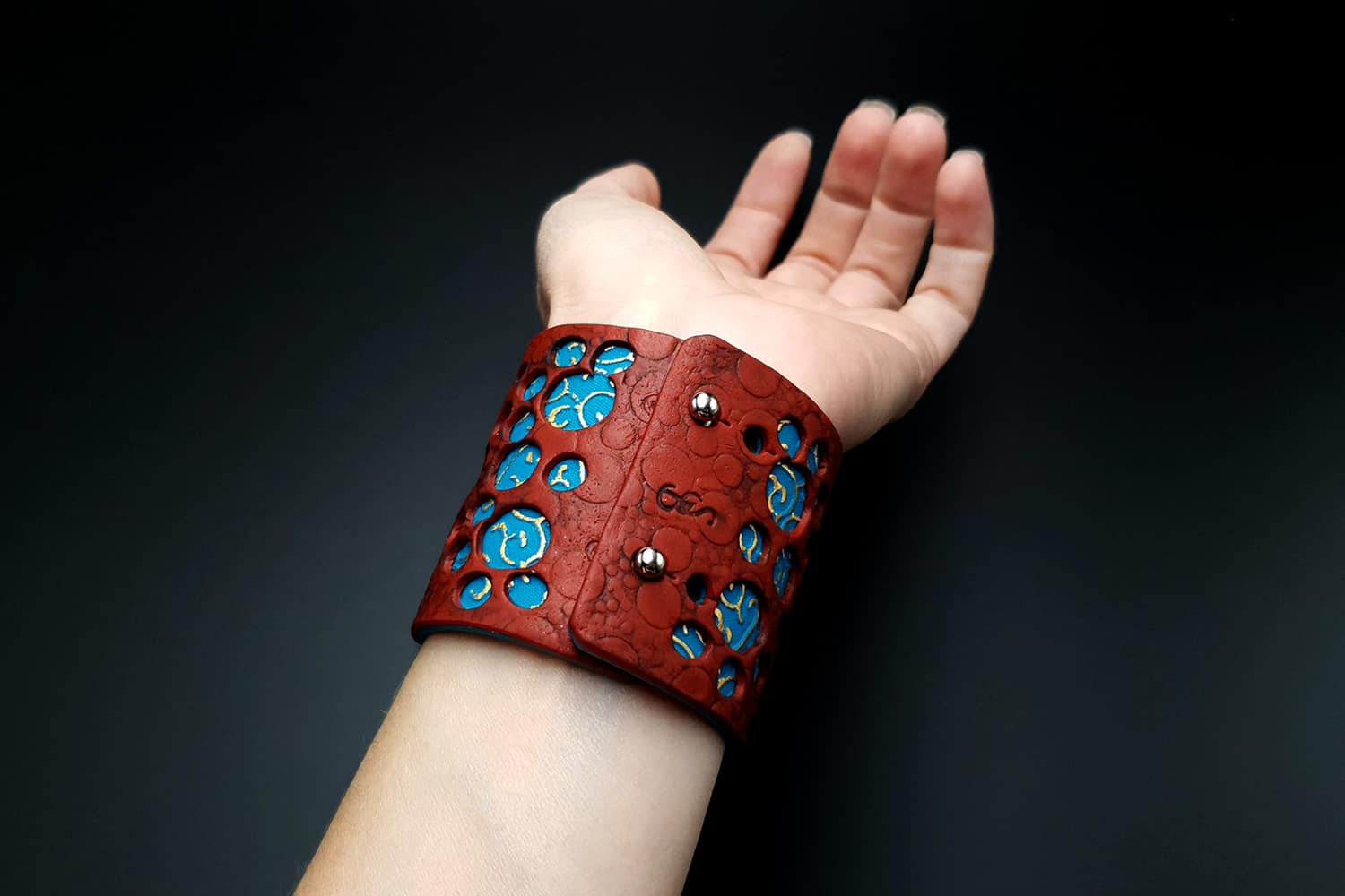 "Blue Flower" Polymer clay Bracelet Bracelet SweetyBijou Jewelry