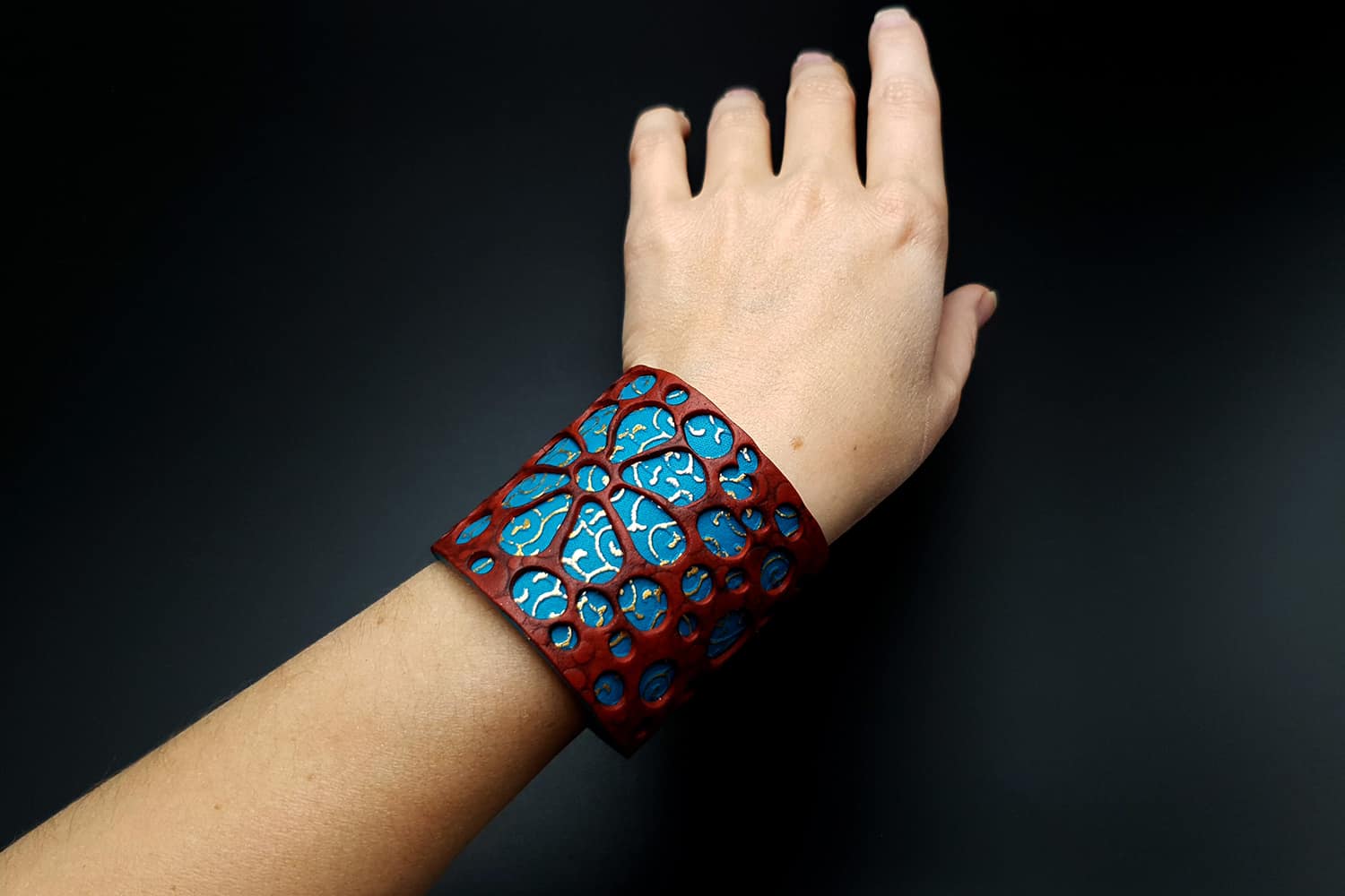 "Blue Flower" Polymer clay Bracelet Bracelet SweetyBijou Jewelry