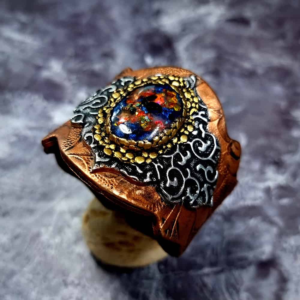 Unique Faux Metal bracelet with Opal Bracelet SweetyBijou Jewelry