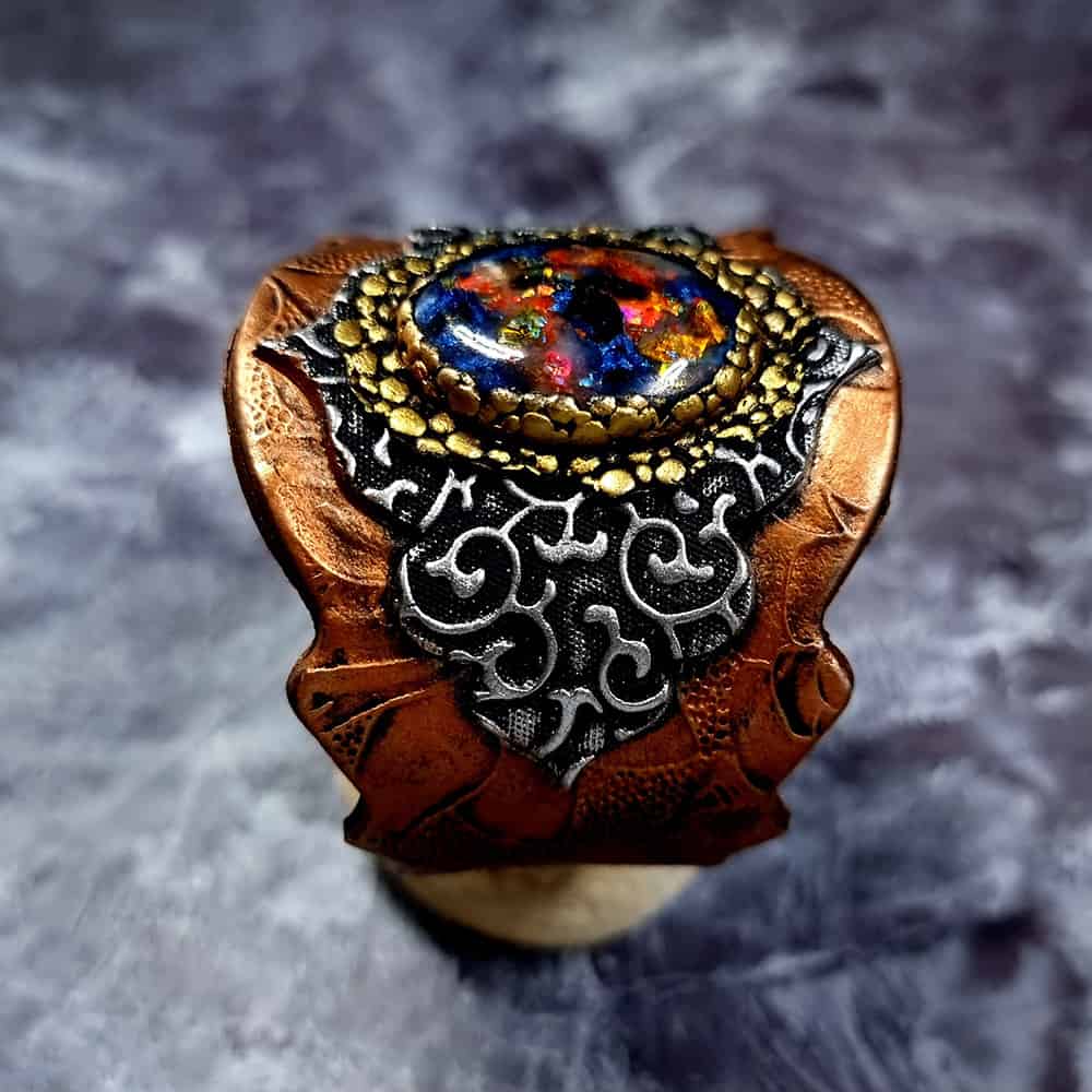 Unique Faux Metal bracelet with Opal Bracelet SweetyBijou Jewelry