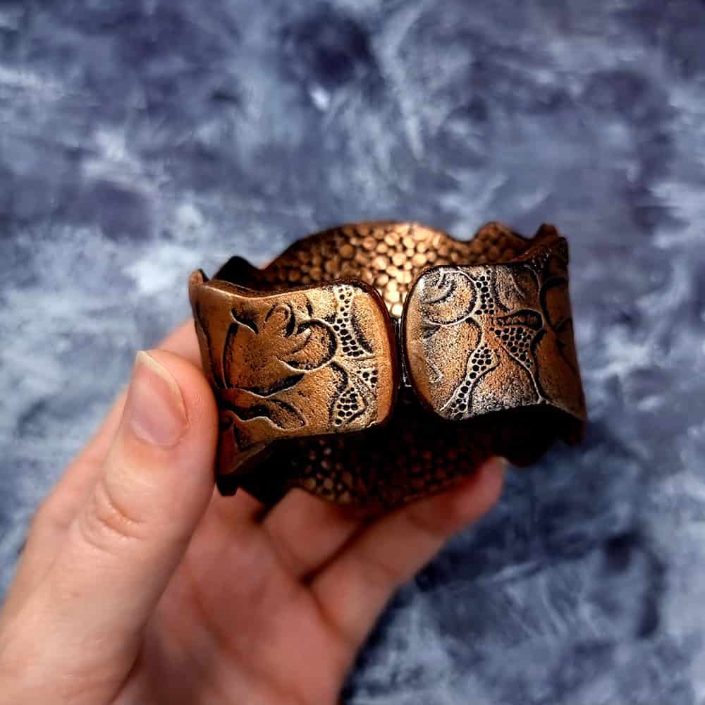 Unique Faux Metal bracelet with Opal Bracelet SweetyBijou Jewelry
