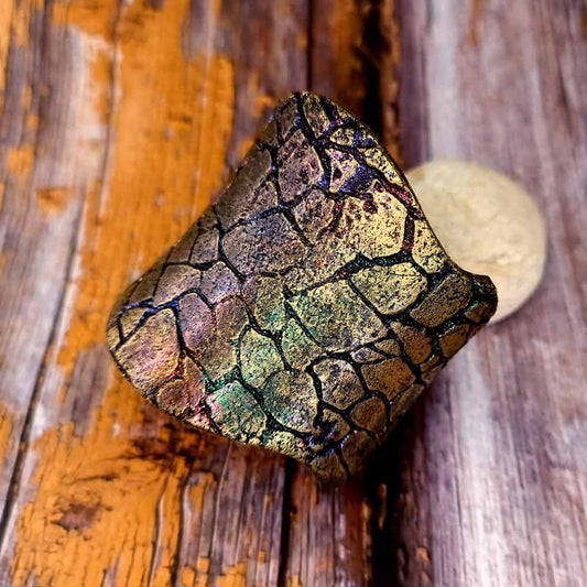 Unique Polymer clay Bracelet Cuff with Crackle Pattern Bracelet SweetyBijou Jewelry