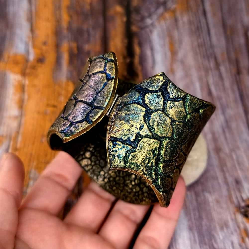 Unique Polymer clay Bracelet Cuff with Crackle Pattern Bracelet SweetyBijou Jewelry Default Title