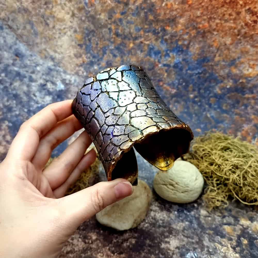 Unique Wide Bracelet Cuff with Crackle Bracelet SweetyBijou Jewelry