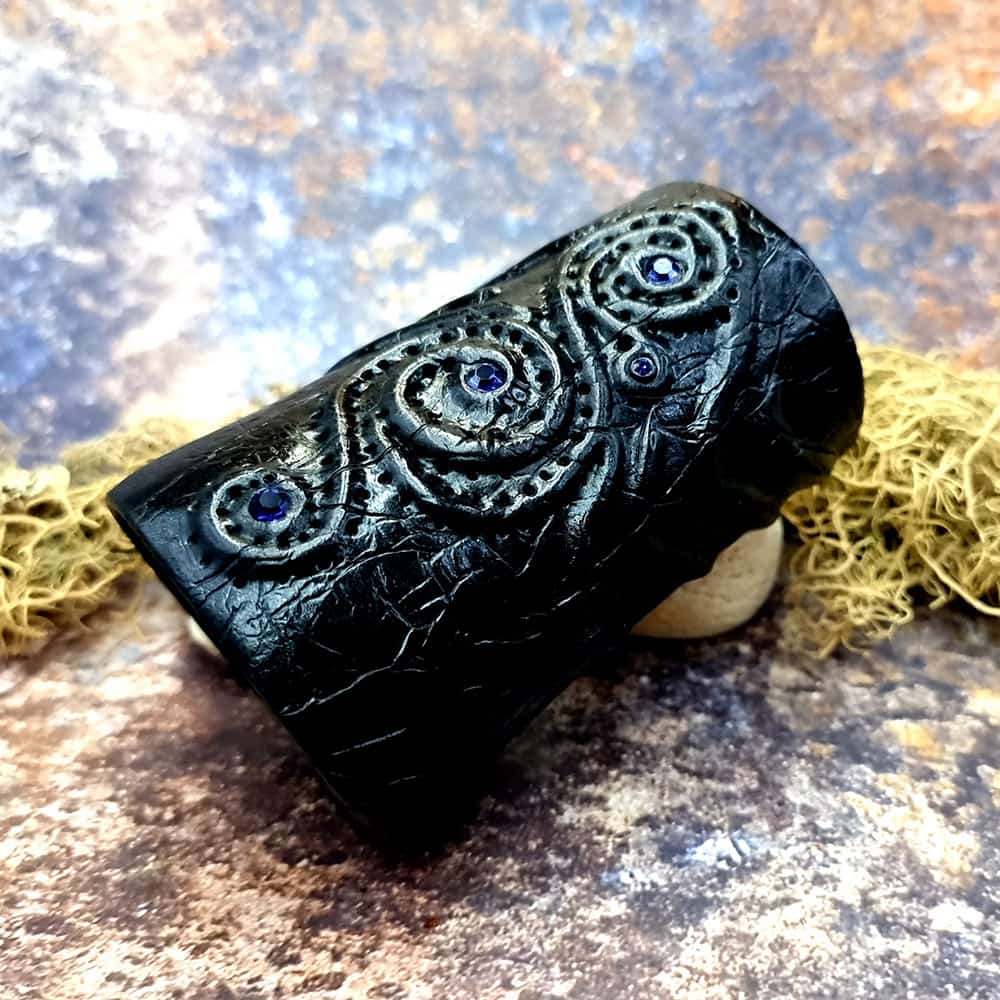 Unique Wide Black Bracelet Bracelet SweetyBijou Jewelry