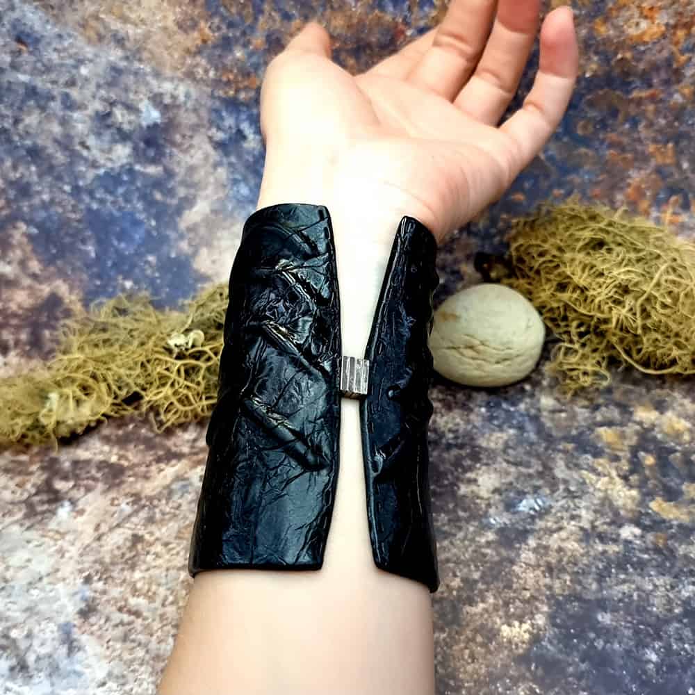 Unique Wide Black Bracelet Bracelet SweetyBijou Jewelry