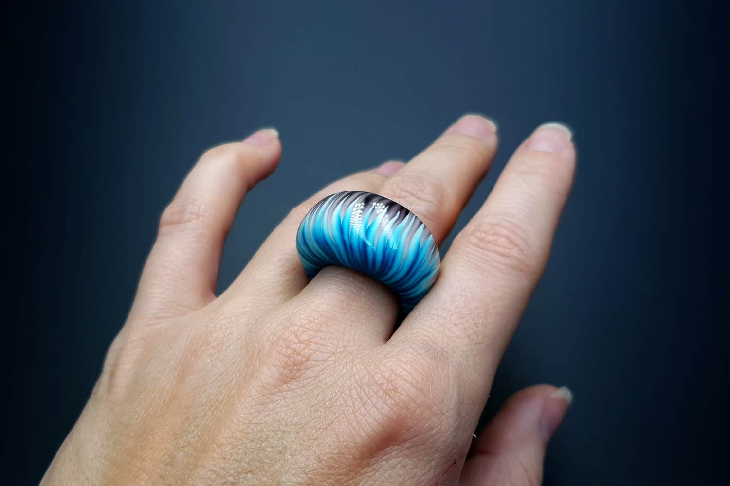 "Blue Flame" Ring Ring SweetyBijou Jewelry