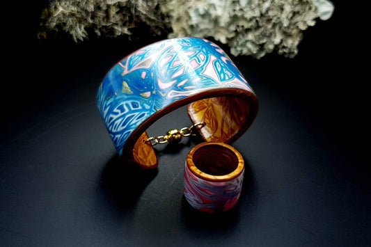 Bracelet Cuff and Ring Jewelry Set SweetyBijou Jewelry