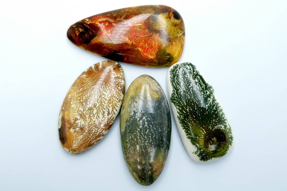 4 cabochons Faux Dendritic Agate #2 Cabochons SweetyBijou Cabochons Default Title