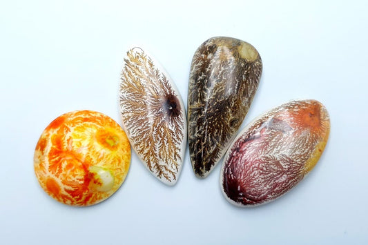 4 cabochons Faux Dendritic Agate #4 Cabochons SweetyBijou Cabochons