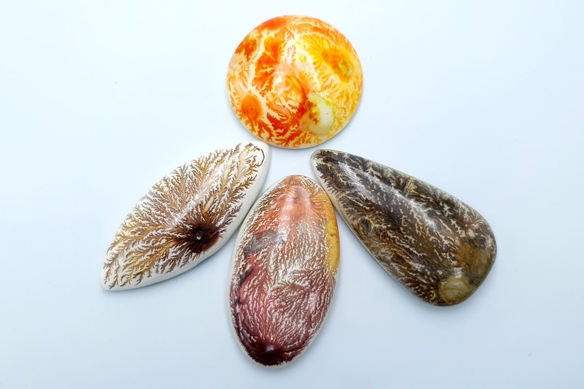 4 cabochons Faux Dendritic Agate #4 Cabochons SweetyBijou Cabochons Default Title