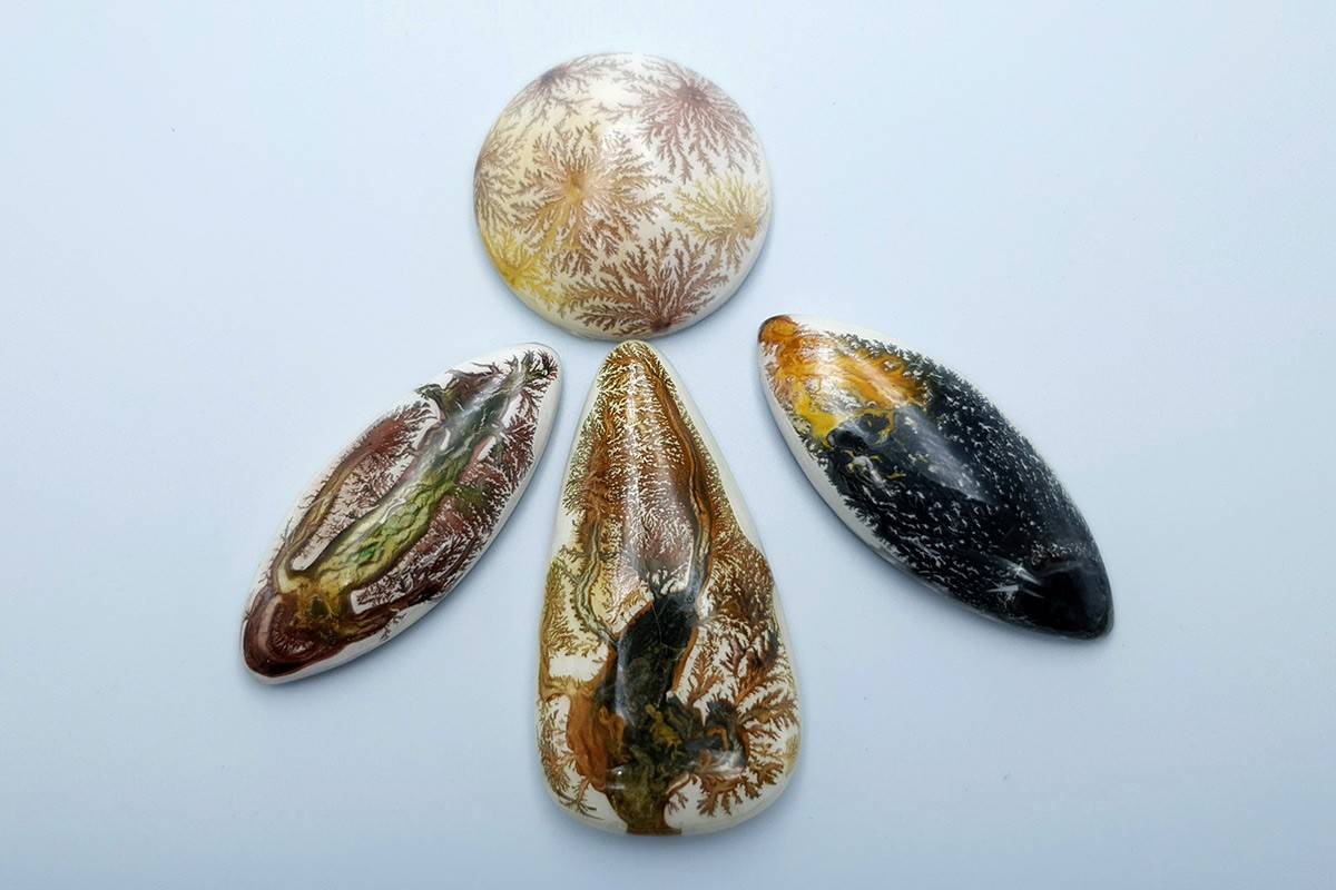 4 cabochons Faux Dendritic Agate #5 Cabochons SweetyBijou Cabochons Default Title