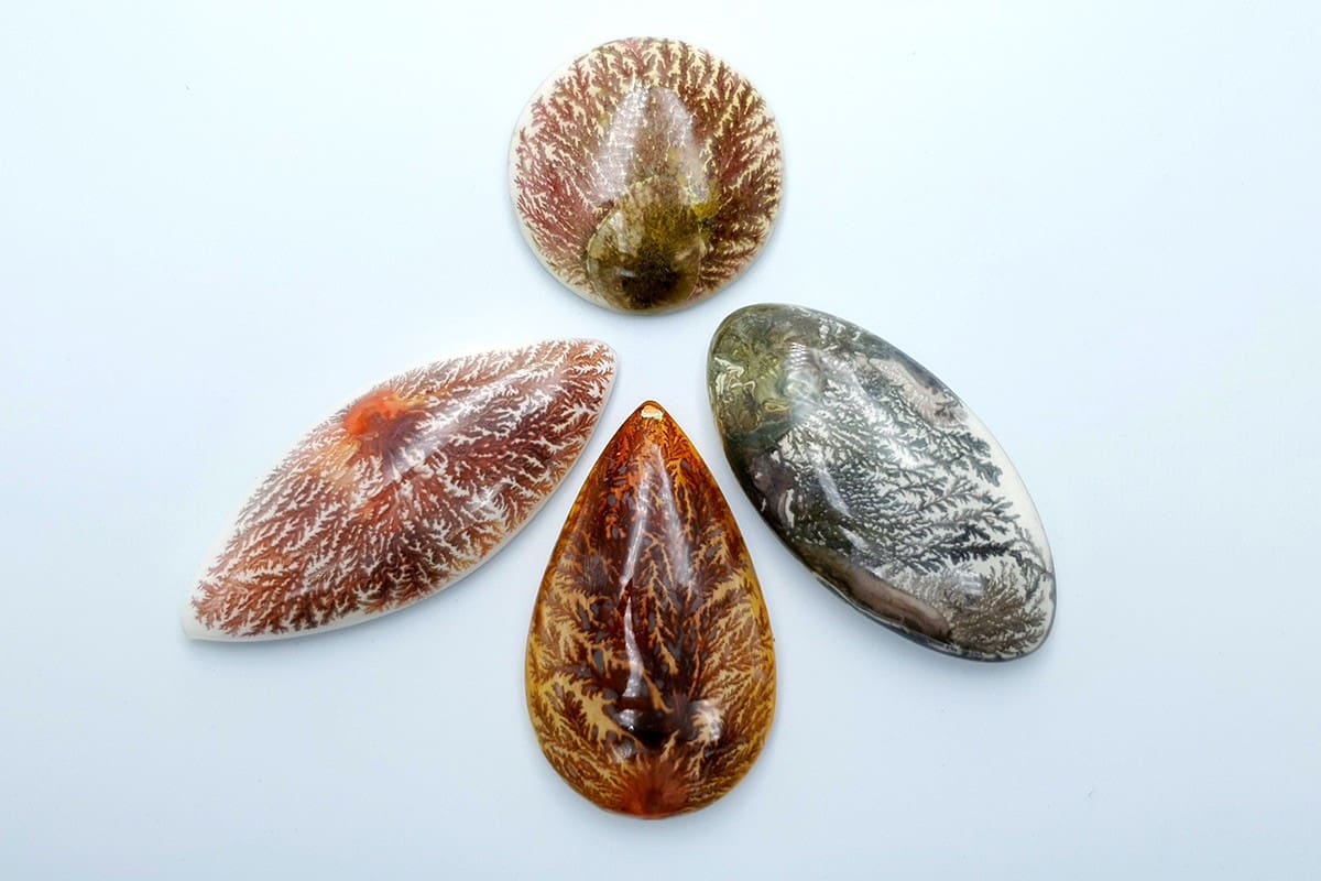 4 cabochons Faux Dendritic Agate #6 Cabochons SweetyBijou Cabochons Default Title