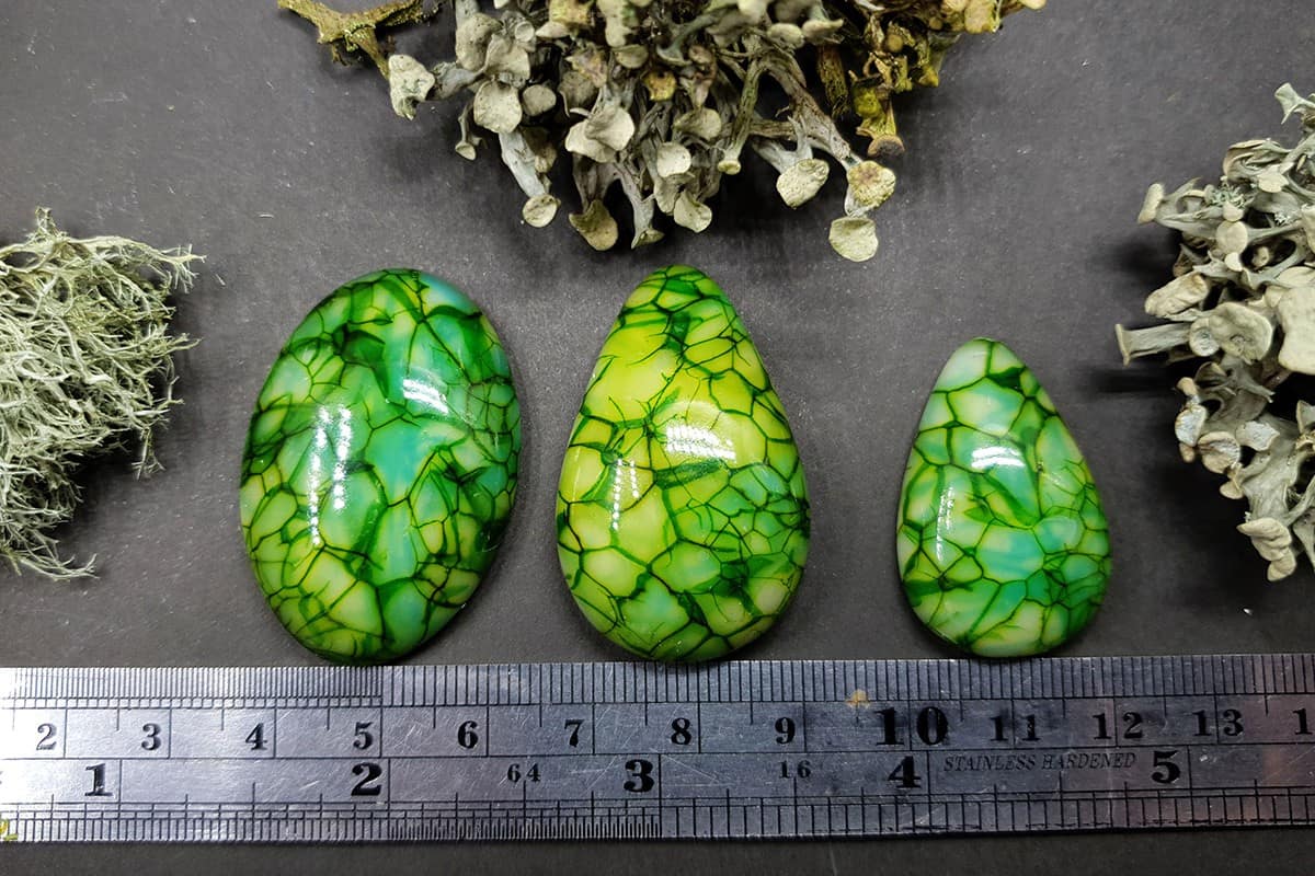 3 cabochons Faux Dragon's Vein Agate Stone #1 Cabochons SweetyBijou Cabochons