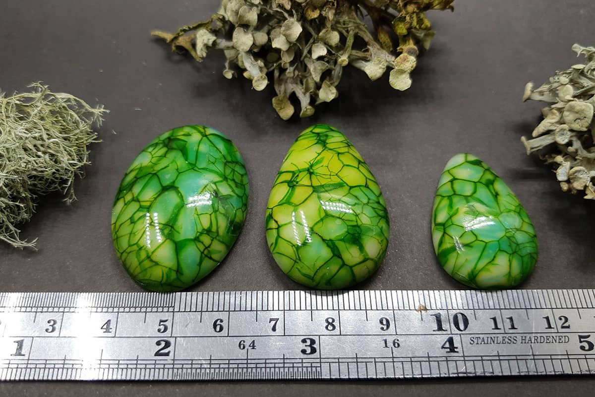 3 cabochons Faux Dragon's Vein Agate Stone #1 Cabochons SweetyBijou Cabochons