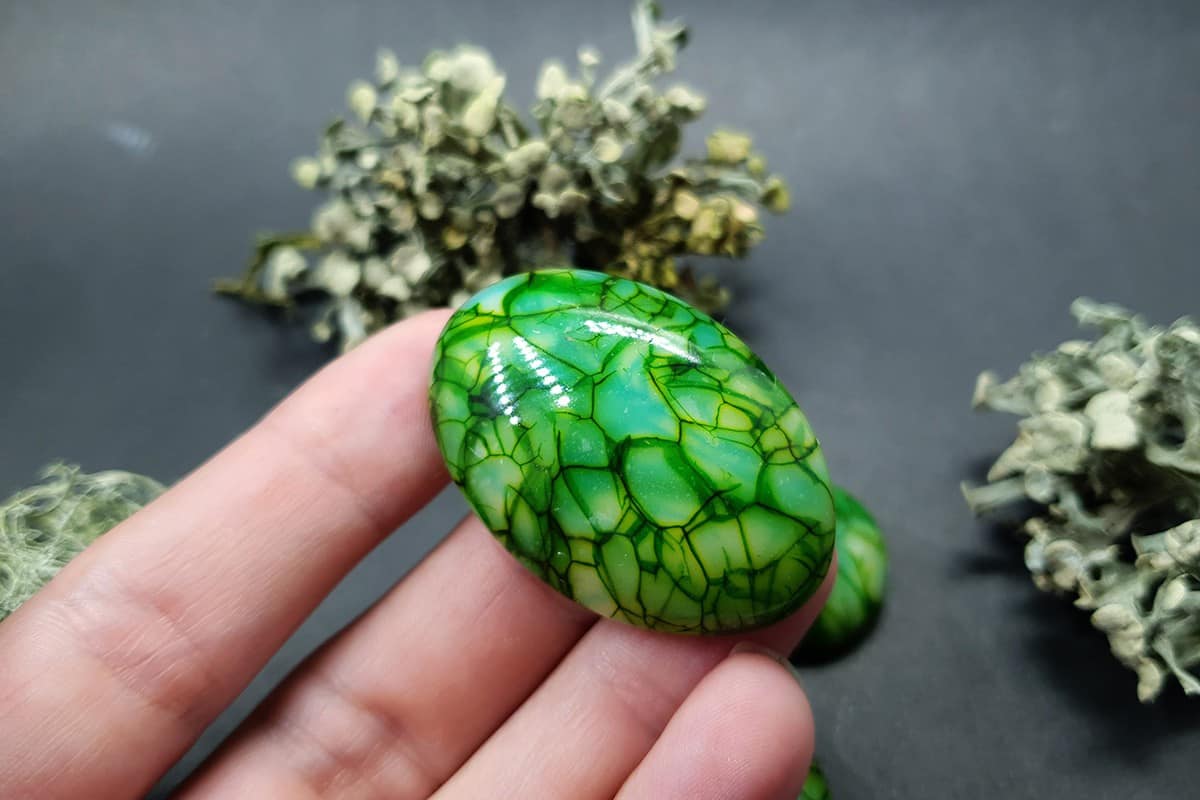 3 cabochons Faux Dragon's Vein Agate Stone #1 Cabochons SweetyBijou Cabochons