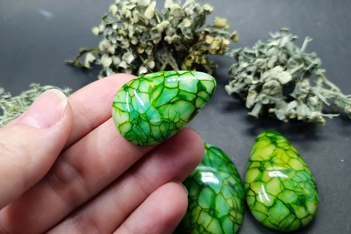 3 cabochons Faux Dragon's Vein Agate Stone #1 Cabochons SweetyBijou Cabochons