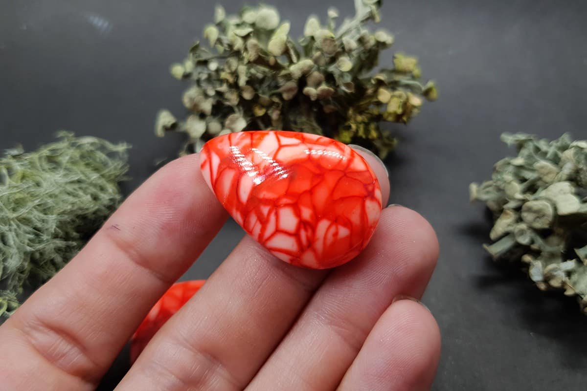 3 cabochons Faux Dragon's Vein Agate Stone (Set #3) Cabochons SweetyBijou Cabochons