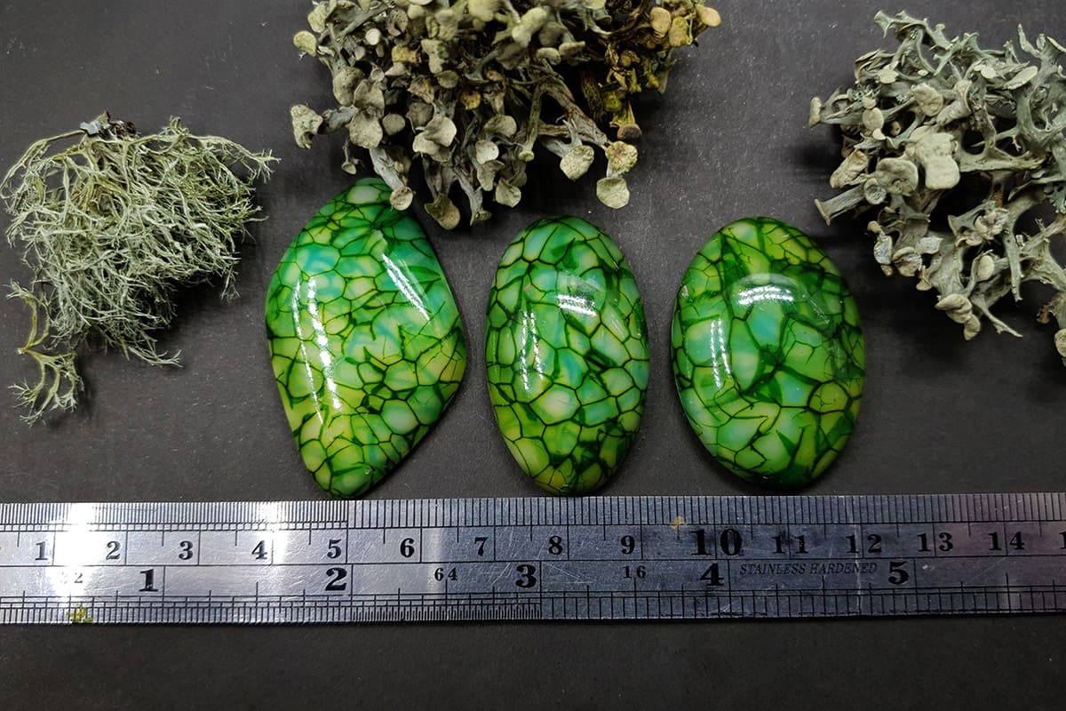 3 cabochons Faux Dragon's Vein Agate Stone #4 Cabochons SweetyBijou Cabochons