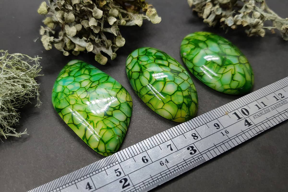 3 cabochons Faux Dragon's Vein Agate Stone #4 Cabochons SweetyBijou Cabochons