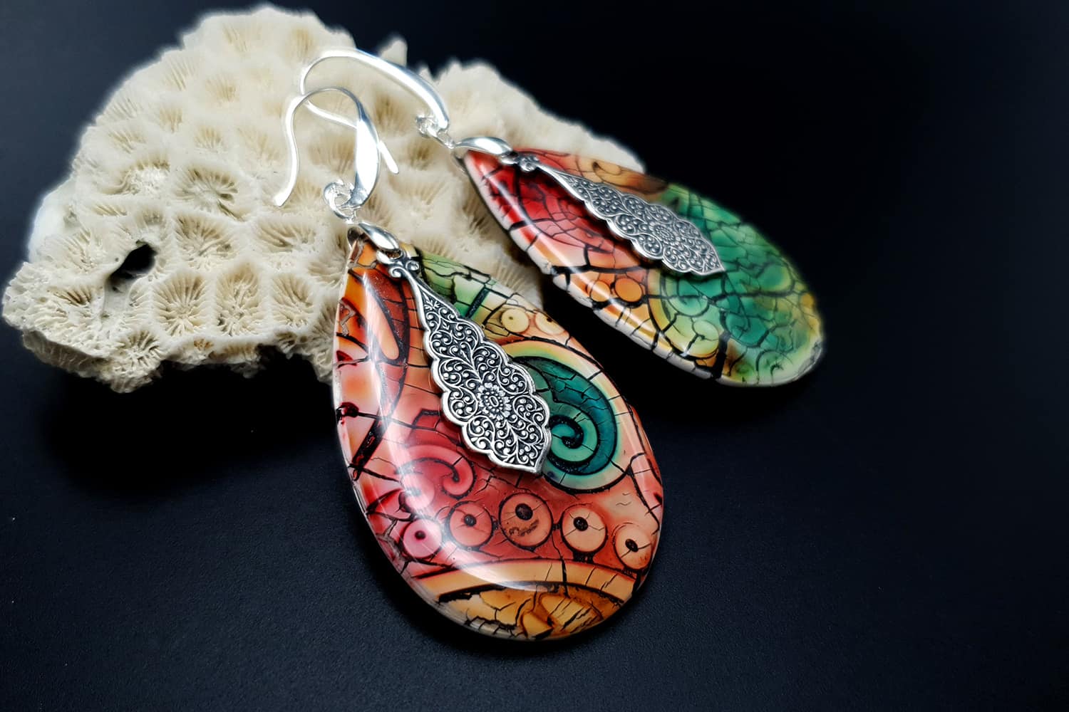 "Fantazy Ceramic" Polymer clay Earrings Earrings SweetyBijou Jewelry