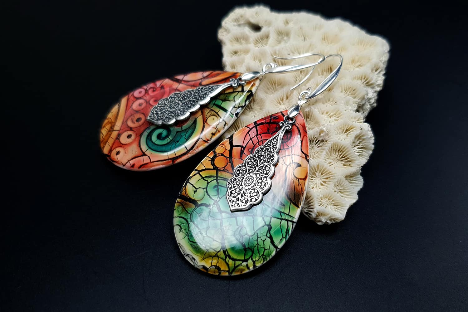 "Fantazy Ceramic" Polymer clay Earrings Earrings SweetyBijou Jewelry