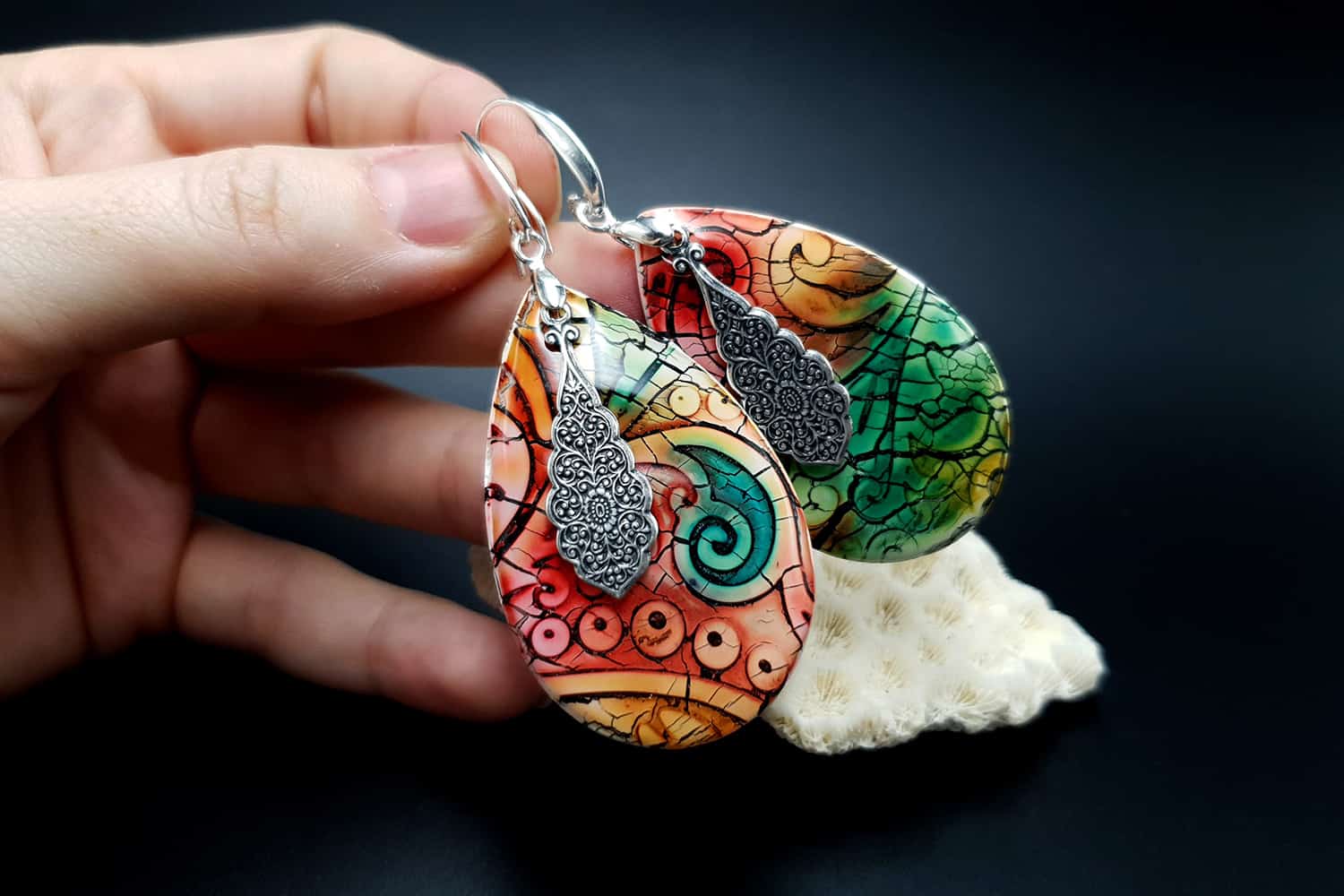 "Fantazy Ceramic" Polymer clay Earrings Earrings SweetyBijou Jewelry