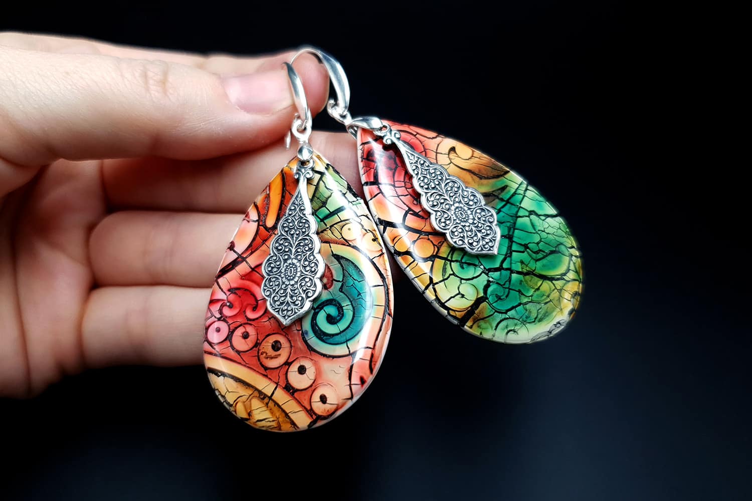 "Fantazy Ceramic" Polymer clay Earrings Earrings SweetyBijou Jewelry