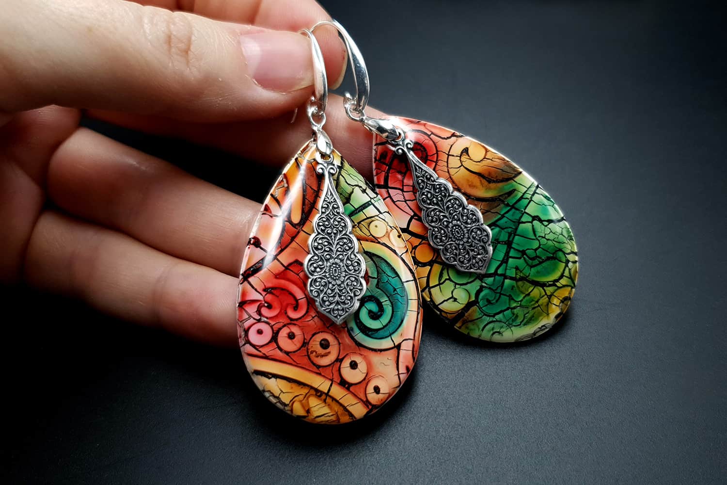"Fantazy Ceramic" Polymer clay Earrings Earrings SweetyBijou Jewelry