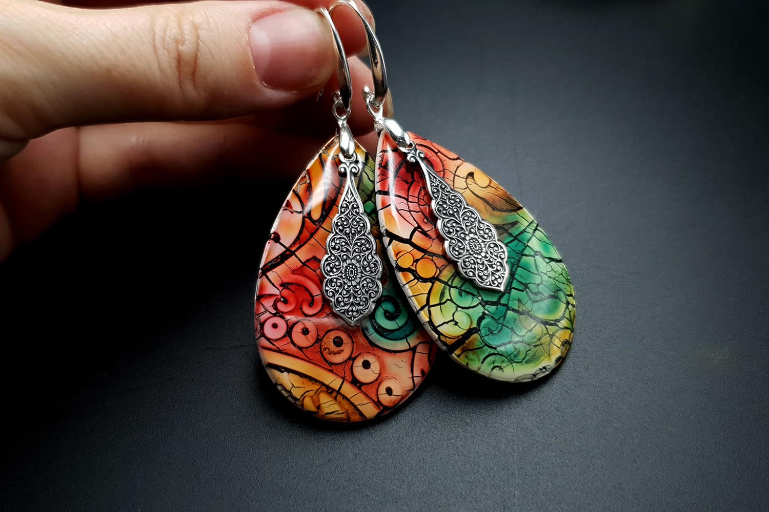 "Fantazy Ceramic" Polymer clay Earrings Earrings SweetyBijou Jewelry