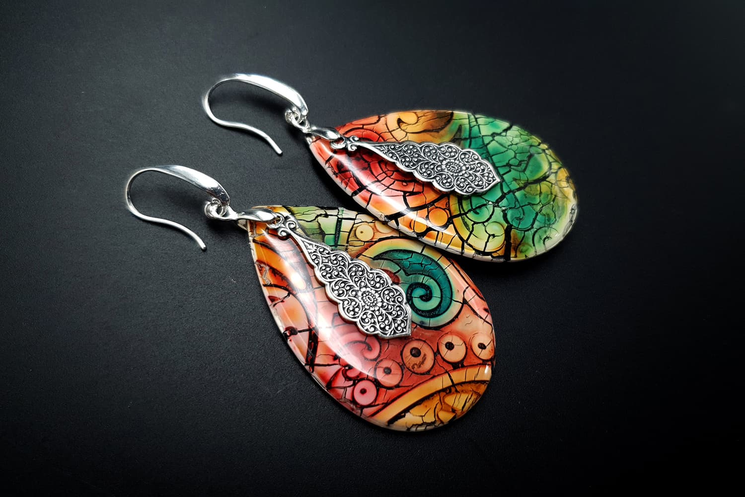 "Fantazy Ceramic" Polymer clay Earrings Earrings SweetyBijou Jewelry