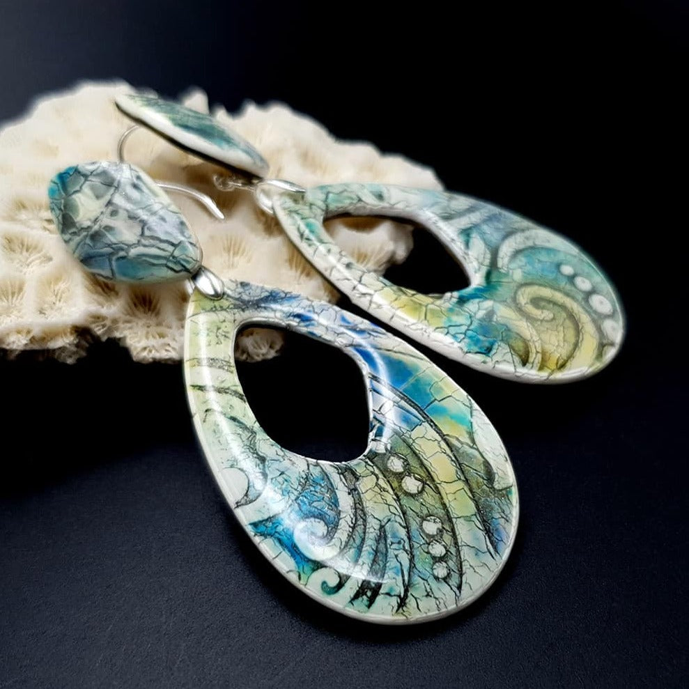 Faux ceramic earrings Earrings SweetyBijou Jewelry Default Title