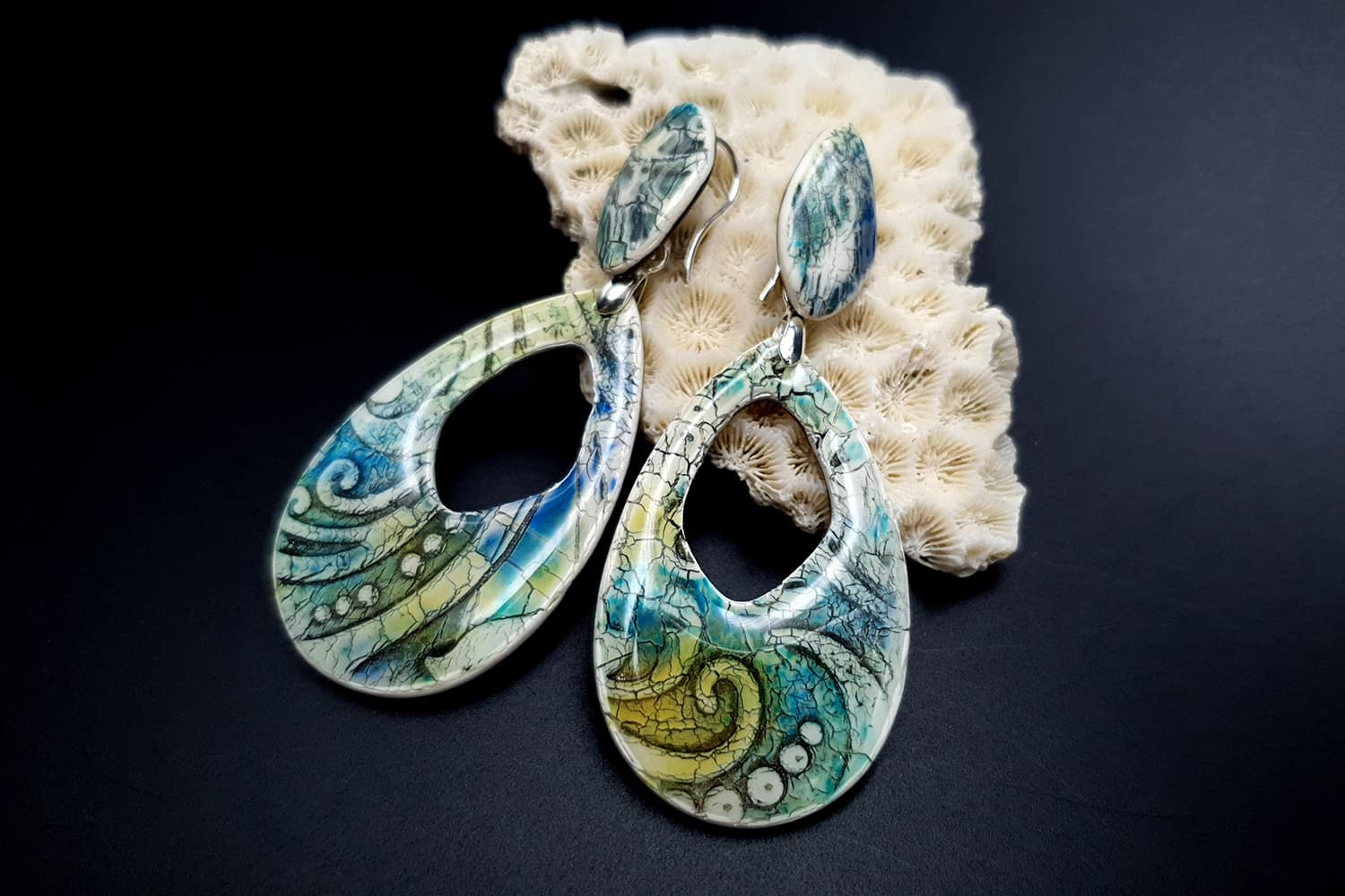 Faux ceramic earrings Earrings SweetyBijou Jewelry