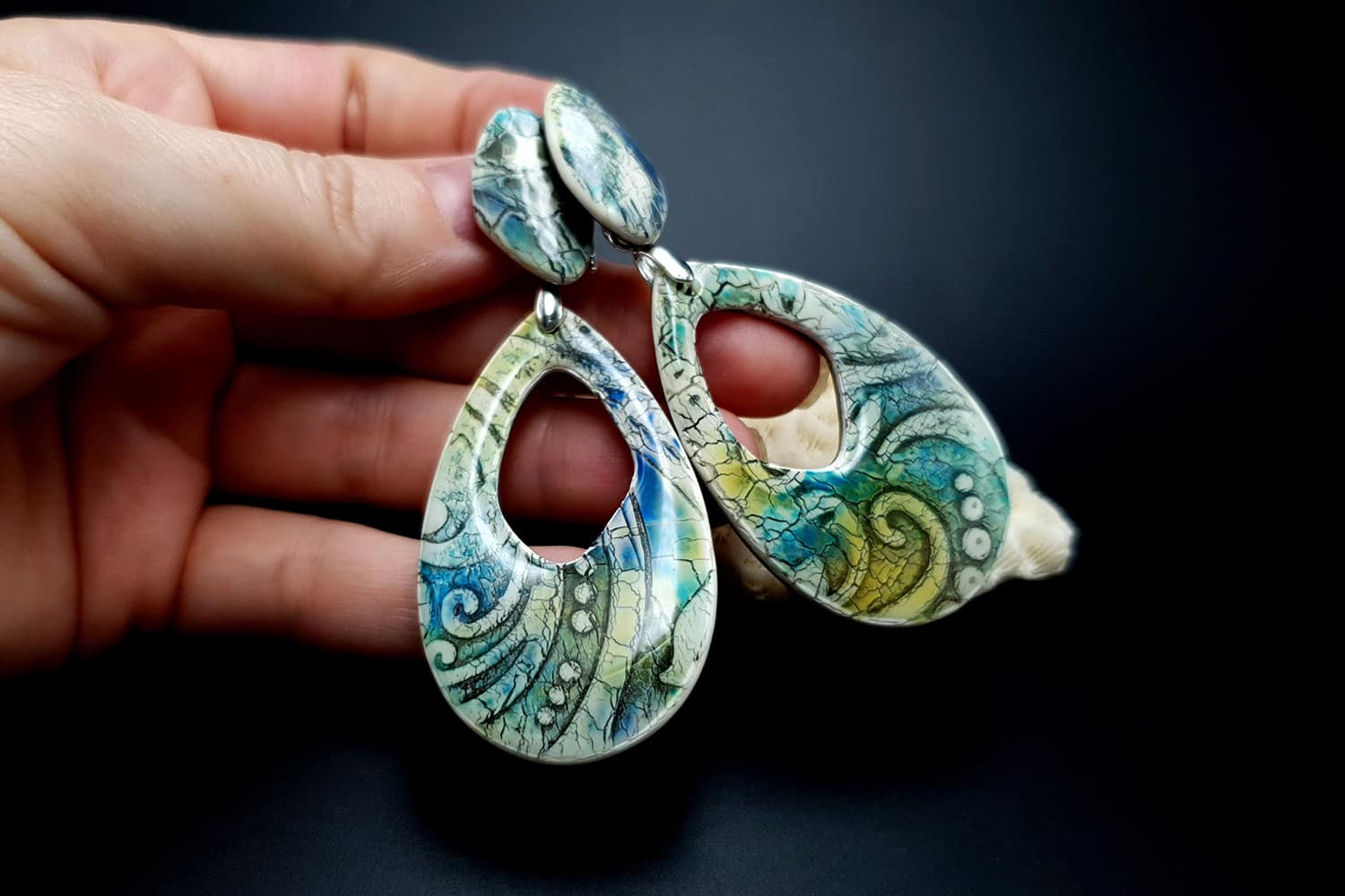 Faux ceramic earrings Earrings SweetyBijou Jewelry