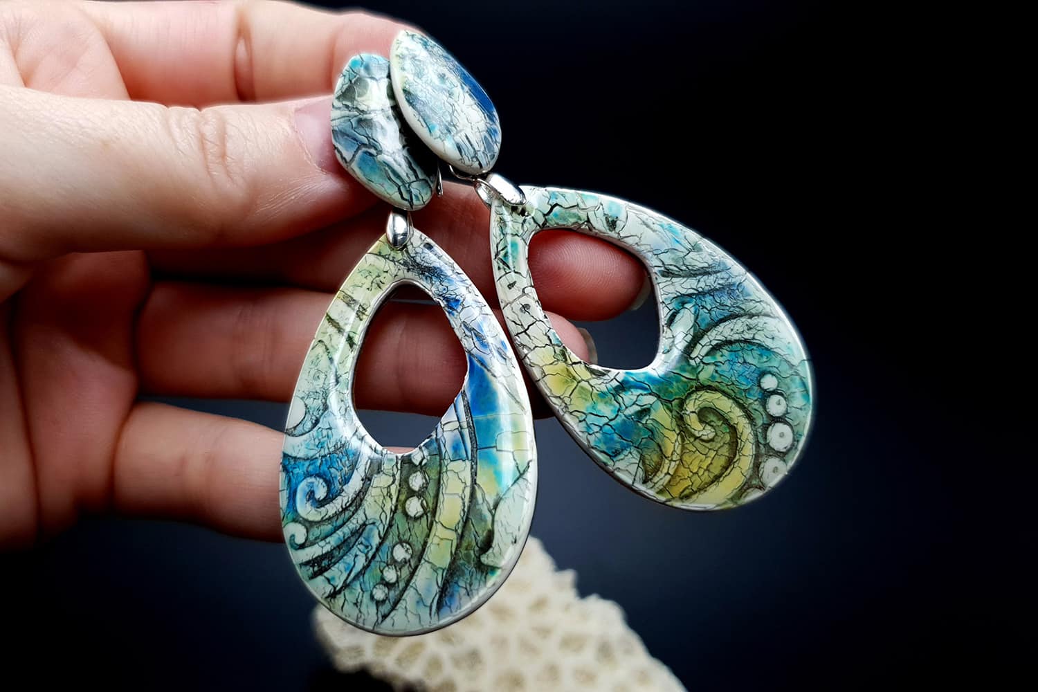 Faux ceramic earrings Earrings SweetyBijou Jewelry