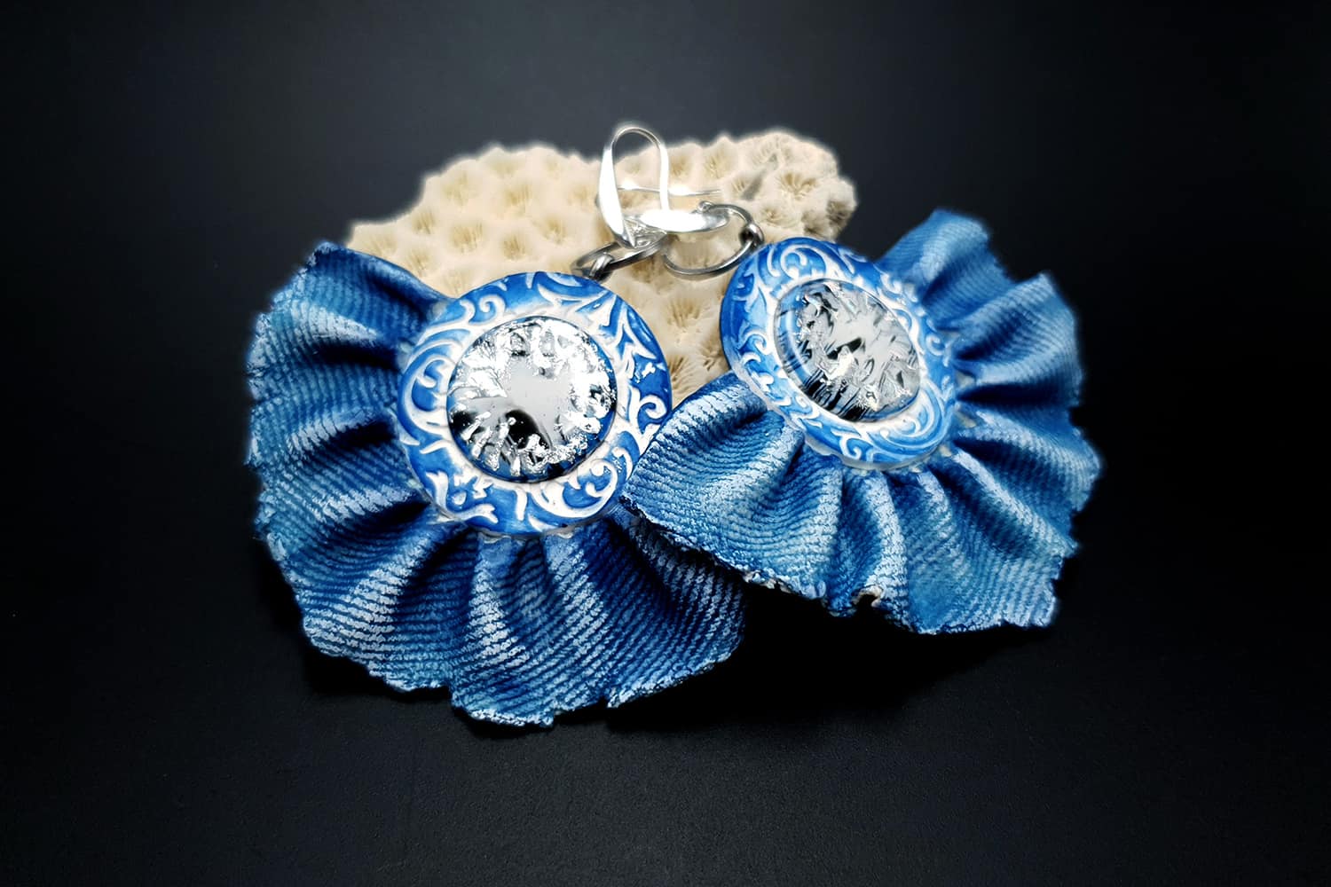 "Denim Samba" Faux jeans earrings Earrings SweetyBijou Jewelry
